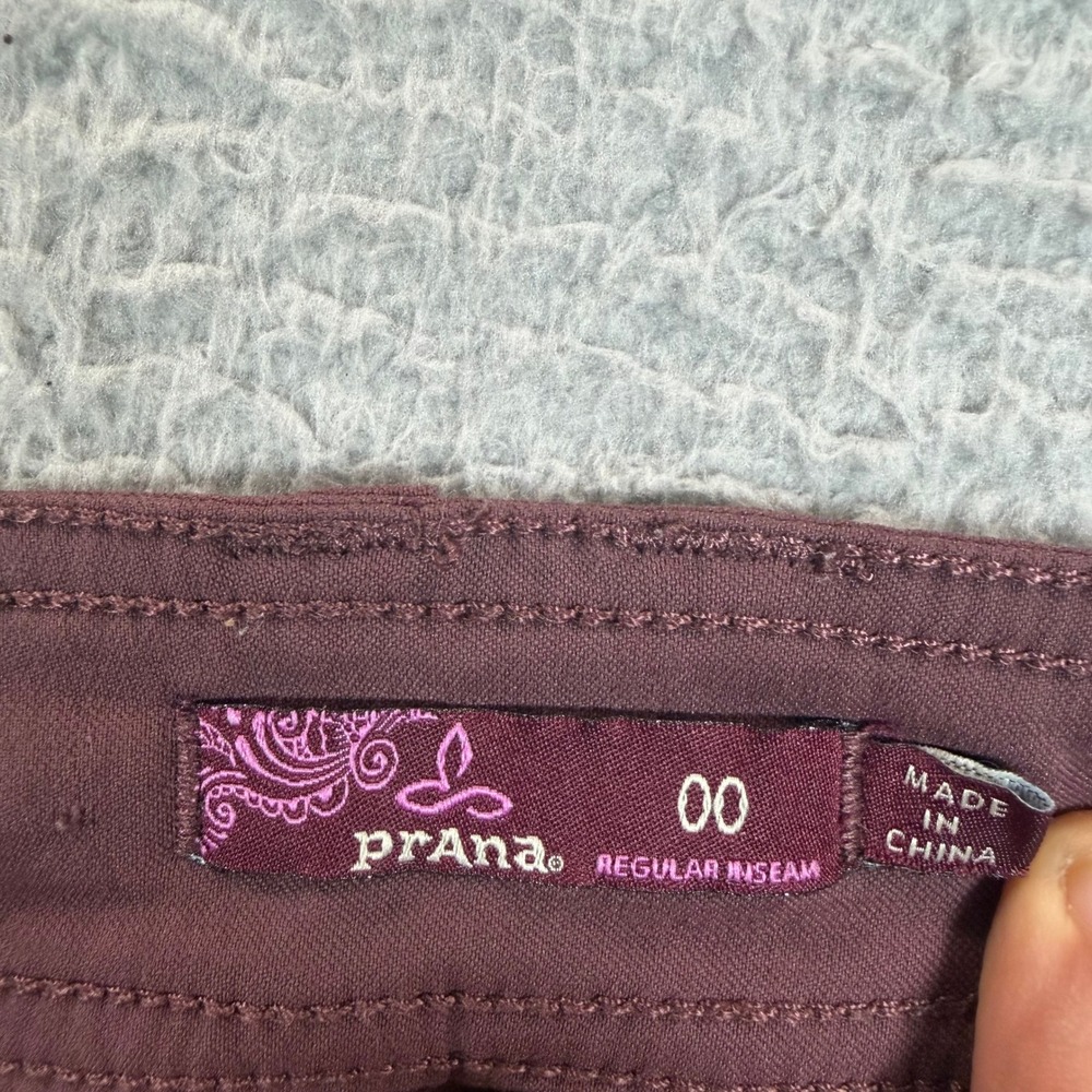 Prana Womens Halle Hiking Pants Plum Burgundy Sz 00 Regular Inseam Straight Leg - Picture 6 of 11